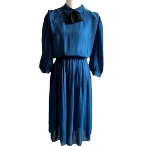 vtg  80S Alexis DRESS TEACHER SECETARY CAREER COSTUME STRIPED  COTTAGE PRAIRE